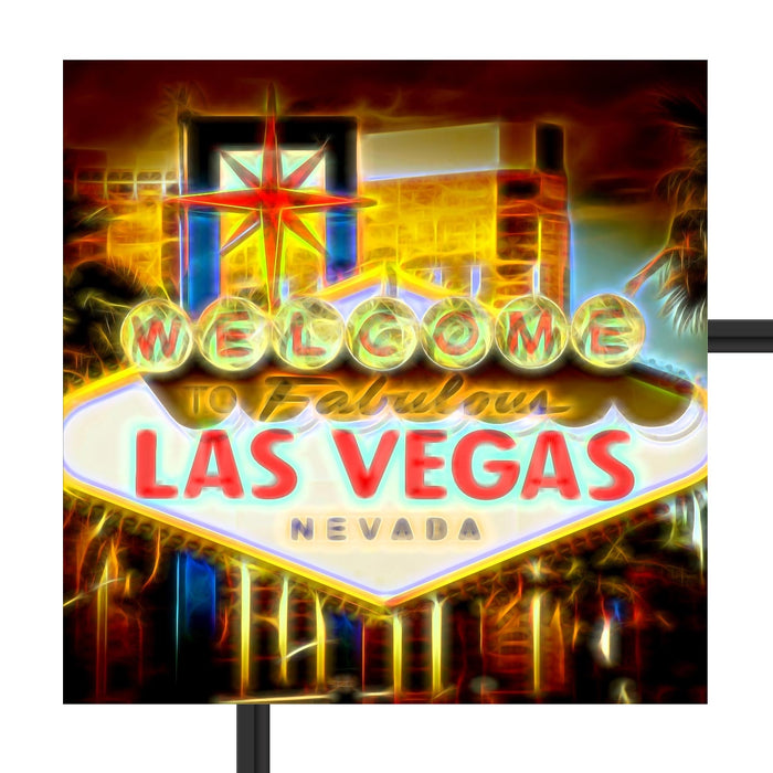 Ortseingangsschild Las Vegas Schattenfugenrahmen Quadratisch 55x55
