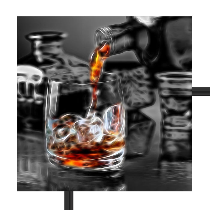 Whiskey im Whiskeyglas Schattenfugenrahmen Quadratisch 55x55