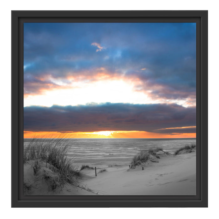 Nordseeküste bei Sonnenaufgang Schattenfugenrahmen Quadratisch 40x40