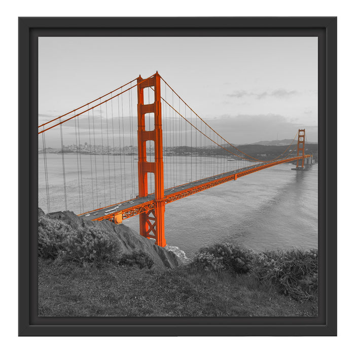 Golden Gate Bridge San Francisco Schattenfugenrahmen Quadratisch 40x40