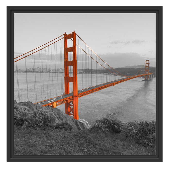 Golden Gate Bridge San Francisco Schattenfugenrahmen Quadratisch 55x55