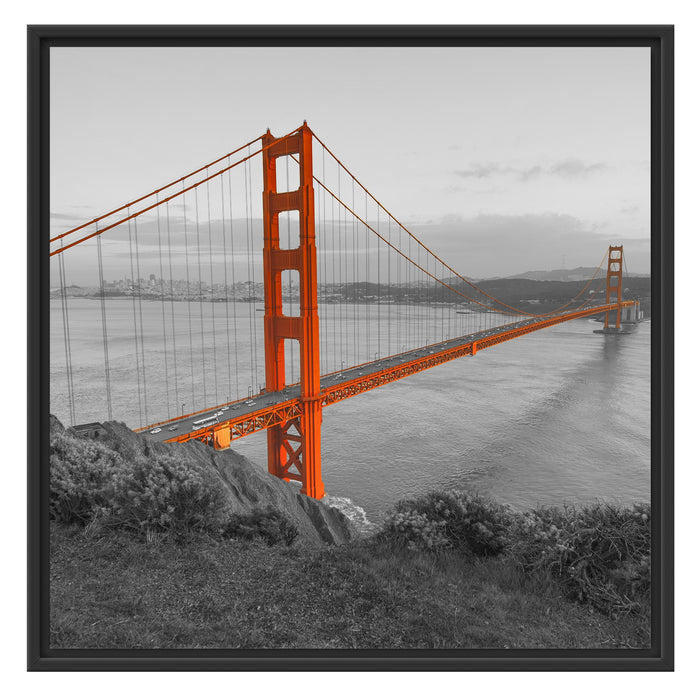 Golden Gate Bridge San Francisco Schattenfugenrahmen Quadratisch 70x70