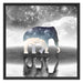 Einsamer Elefant Schattenfugenrahmen Quadratisch 70x70