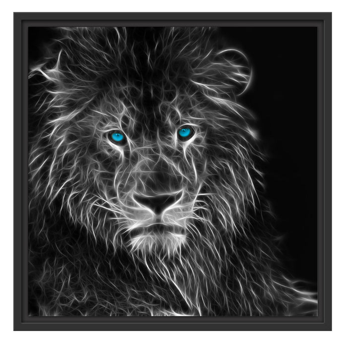 Dark Abstrakter Löwe Schattenfugenrahmen Quadratisch 55x55