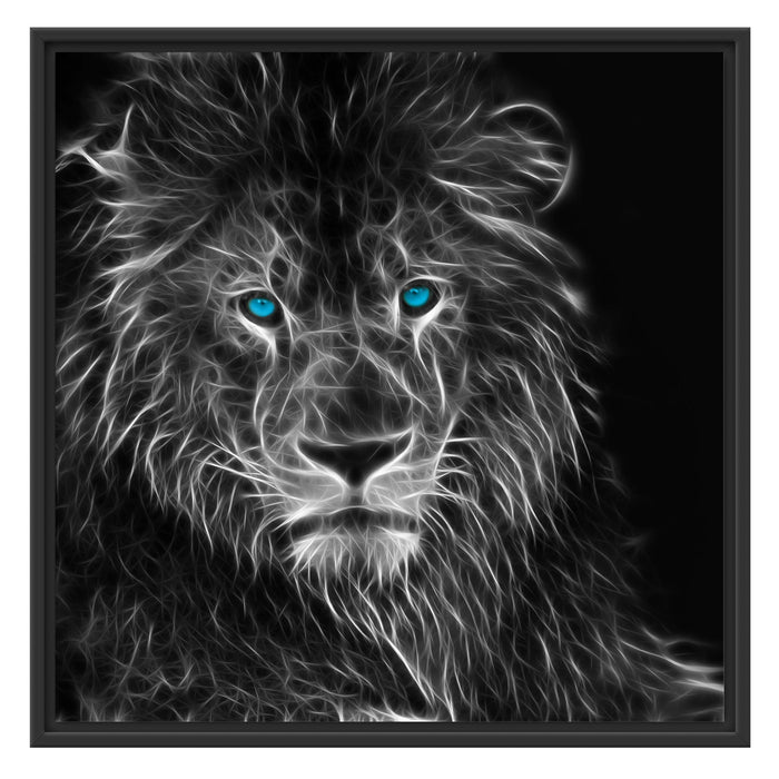 Dark Abstrakter Löwe Schattenfugenrahmen Quadratisch 70x70