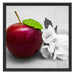 Schöner roter Apfel mit Blüten Schattenfugenrahmen Quadratisch 55x55
