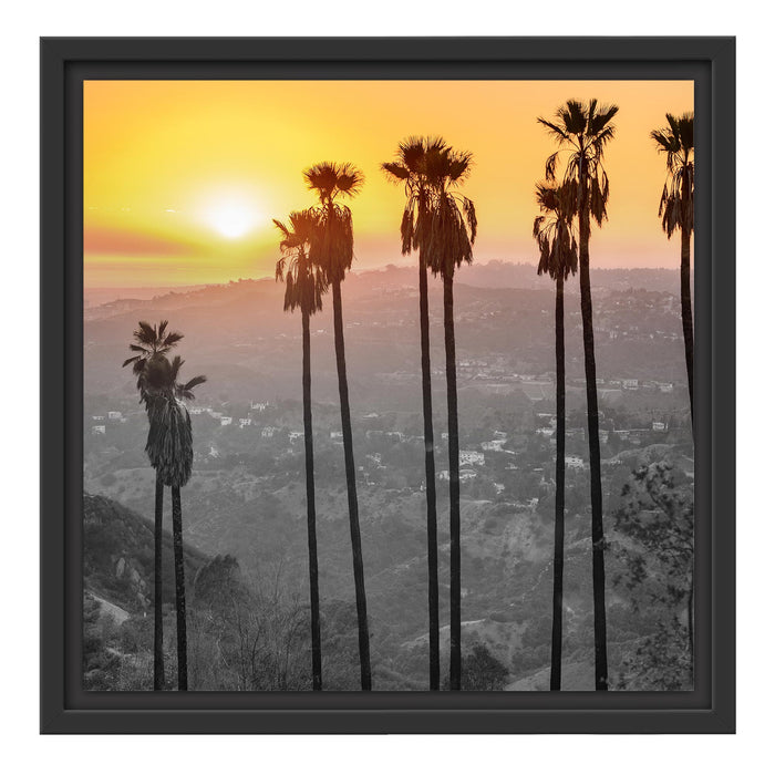 Aussicht auf den Hollywood Hills Schattenfugenrahmen Quadratisch 40x40