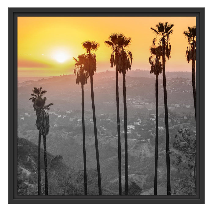 Aussicht auf den Hollywood Hills Schattenfugenrahmen Quadratisch 55x55