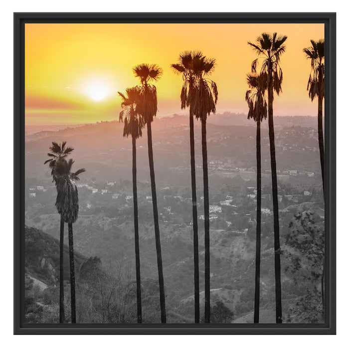 Aussicht auf den Hollywood Hills Schattenfugenrahmen Quadratisch 70x70