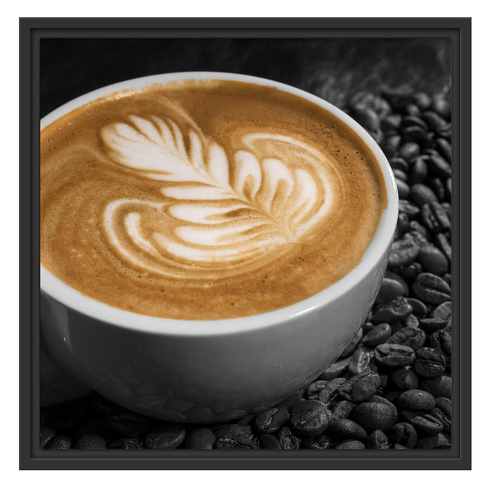 Dekor auf Kaffee Schattenfugenrahmen Quadratisch 55x55
