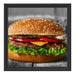 appetitlicher Cheeseburger Schattenfugenrahmen Quadratisch 40x40