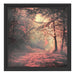 Waldstraße im Herbst Schattenfugenrahmen Quadratisch 40x40
