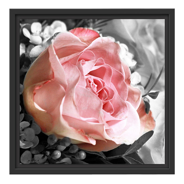 Wunderschöner Pfingstrosenstrauß Schattenfugenrahmen Quadratisch 40x40