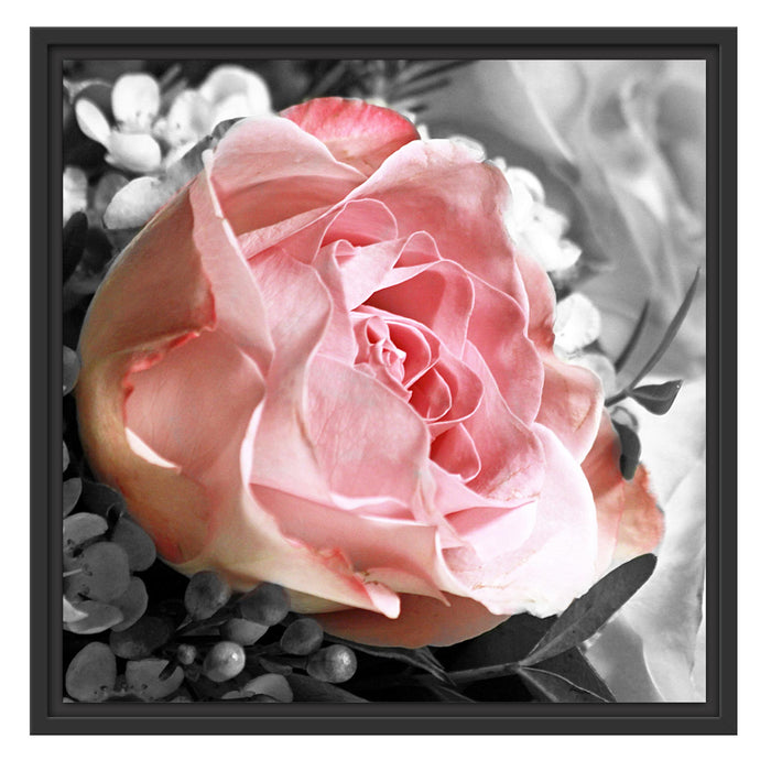 Wunderschöner Pfingstrosenstrauß Schattenfugenrahmen Quadratisch 55x55