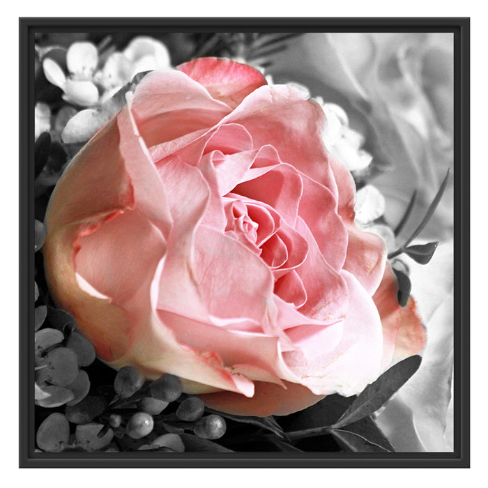 Wunderschöner Pfingstrosenstrauß Schattenfugenrahmen Quadratisch 70x70