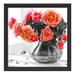 Wunderschöne Rosen in Krug Schattenfugenrahmen Quadratisch 40x40