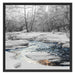 wunderschöner Bach im Winter Schattenfugenrahmen Quadratisch 70x70