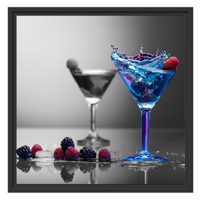 Blauer leckerer Cocktail Schattenfugenrahmen Quadratisch 55x55