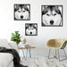Husky mit blauen Augen Quadratisch Schattenfugenrahmen Wohnzimmer