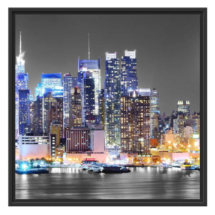 New York Skyline Schattenfugenrahmen Quadratisch 70x70