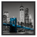 Brooklyn Bridge mit Wolkenkratzern Schattenfugenrahmen Quadratisch 55x55