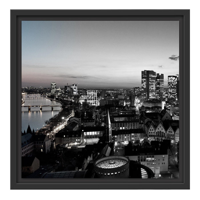 Frankfurter Skyline Schattenfugenrahmen Quadratisch 40x40