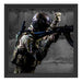 Soldat mit Uniform im Einsatz Schattenfugenrahmen Quadratisch 40x40