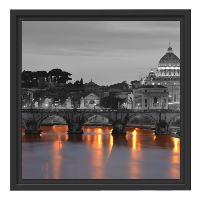 Petersdom am Abend Schattenfugenrahmen Quadratisch 40x40