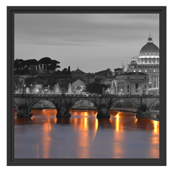 Petersdom am Abend Schattenfugenrahmen Quadratisch 55x55