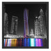 Skyline von Dubai bei Nacht Schattenfugenrahmen Quadratisch 55x55