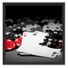 Spielkarten auf Pokertisch Schattenfugenrahmen Quadratisch 55x55