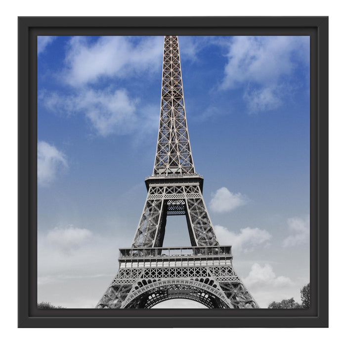 Eifelturm mit Himmel Paris Schattenfugenrahmen Quadratisch 40x40