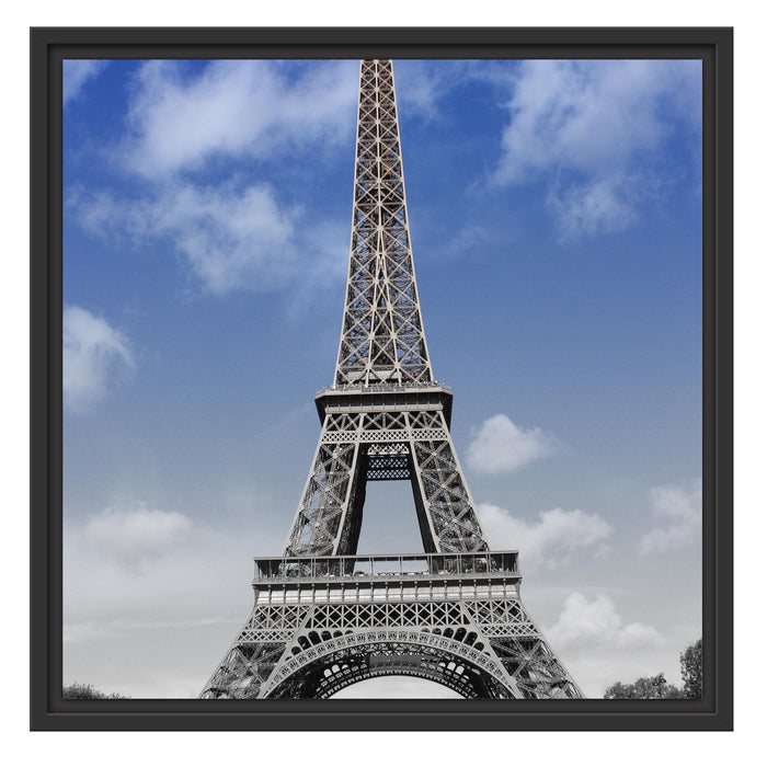 Eifelturm mit Himmel Paris Schattenfugenrahmen Quadratisch 55x55