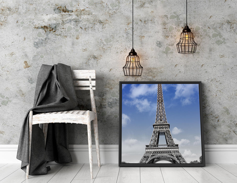 Eifelturm mit Himmel Paris Quadratisch Schattenfugenrahmen Dekovorschlag