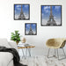 Eifelturm mit Himmel Paris Quadratisch Schattenfugenrahmen Wohnzimmer