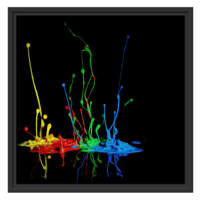 Dark bunte Farbspritzer Schattenfugenrahmen Quadratisch 55x55