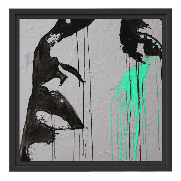 Abstrakt gezeichnete Frau Schattenfugenrahmen Quadratisch 40x40