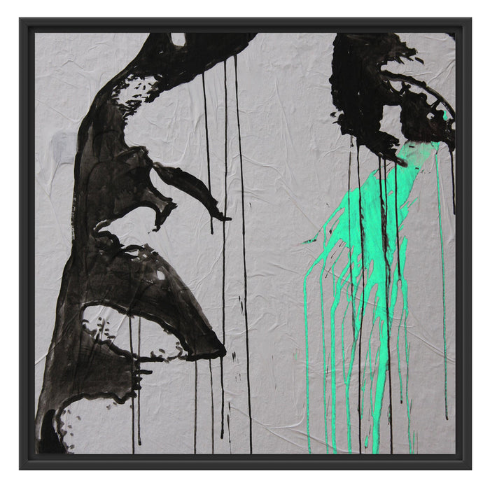 Abstrakt gezeichnete Frau Schattenfugenrahmen Quadratisch 70x70