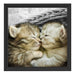 Zwei süße Babykatzen im Korb Schattenfugenrahmen Quadratisch 40x40