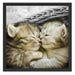 Zwei süße Babykatzen im Korb Schattenfugenrahmen Quadratisch 55x55