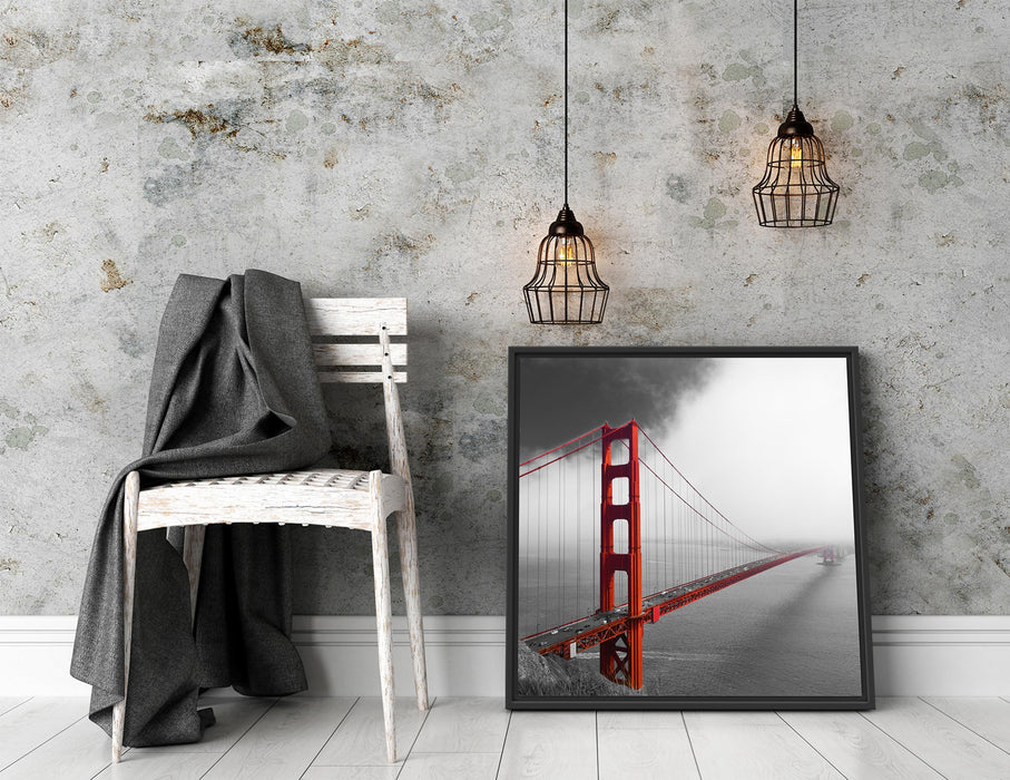 Golden Gate Bridge USA Quadratisch Schattenfugenrahmen Dekovorschlag