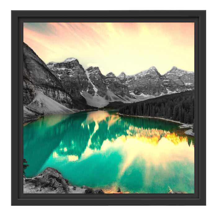 Moraine Lake in Canada Schattenfugenrahmen Quadratisch 40x40