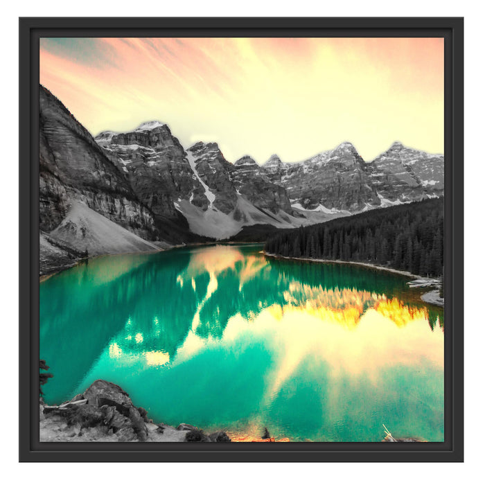 Moraine Lake in Canada Schattenfugenrahmen Quadratisch 55x55