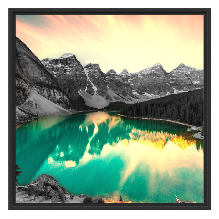 Moraine Lake in Canada Schattenfugenrahmen Quadratisch 70x70