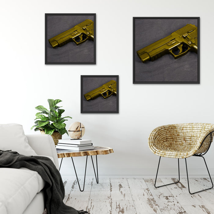 Pistolen Waffen Quadratisch Schattenfugenrahmen Wohnzimmer