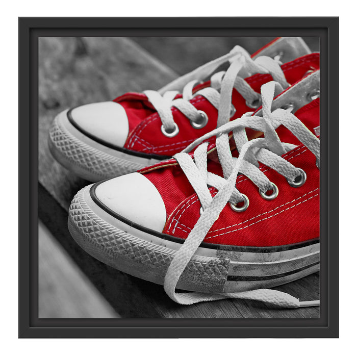 Coole Rote Schuhe Schattenfugenrahmen Quadratisch 40x40