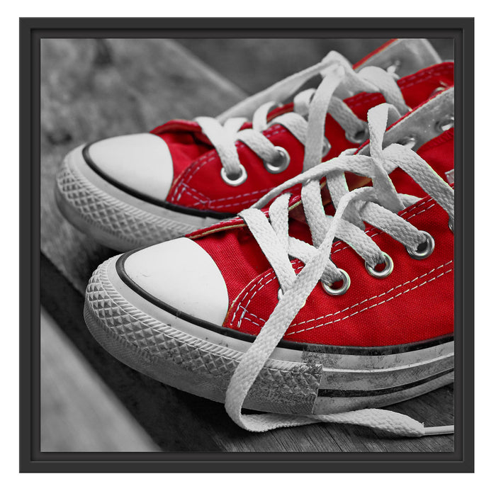 Coole Rote Schuhe Schattenfugenrahmen Quadratisch 55x55