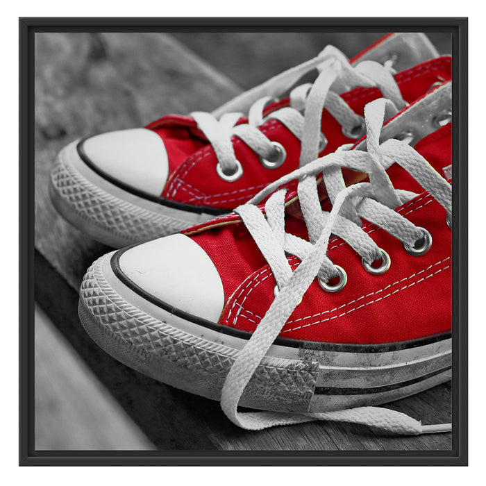 Coole Rote Schuhe Schattenfugenrahmen Quadratisch 70x70