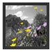 Blumenwiese im Frühling Schattenfugenrahmen Quadratisch 40x40
