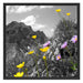 Blumenwiese im Frühling Schattenfugenrahmen Quadratisch 70x70
